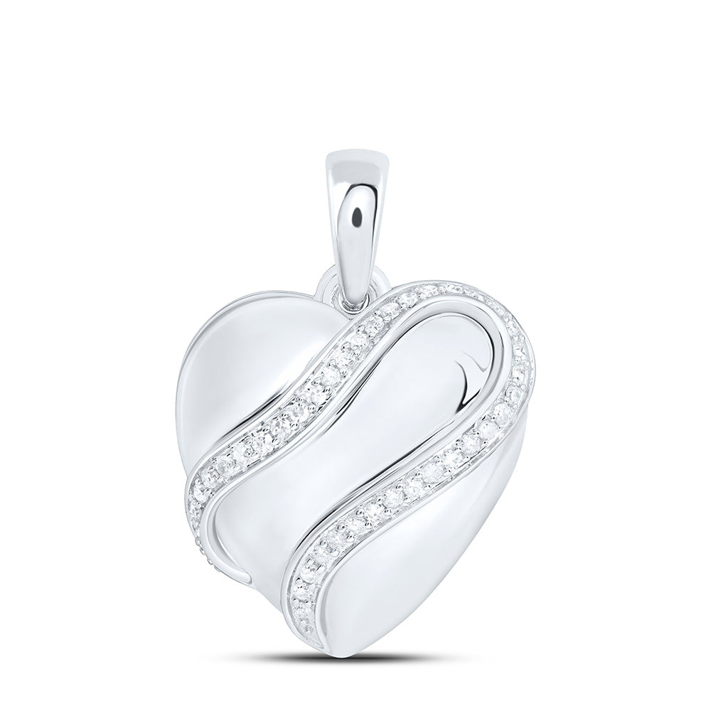 Sterling Silver 1/6 CTW-Natural Diamond Gift Heart Pendant