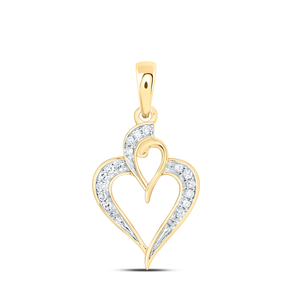 Sterling Silver 1/20 CTW-Natural Diamond Gift Heart Pendant