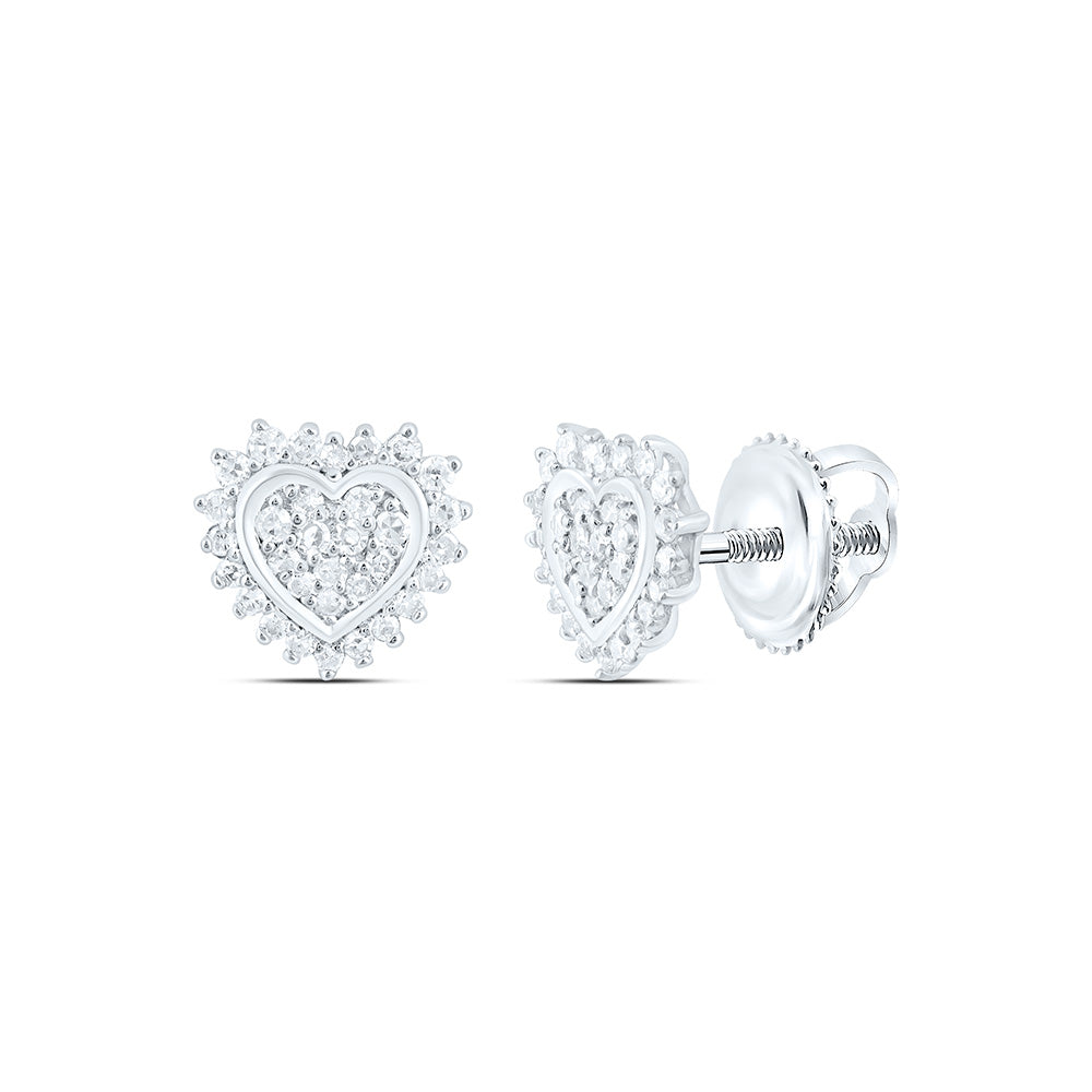 Sterling Silver 1/5 CTW-Natural Diamond Gift Heart Earring