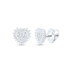 Sterling Silver 1/5 CTW-Natural Diamond Gift Heart Earring