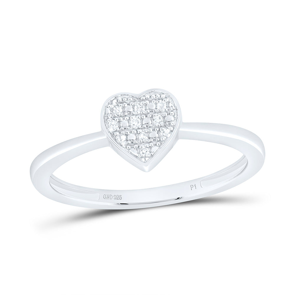 Sterling Silver 0.03 CTW-Natural Diamond Gift Heart Ring