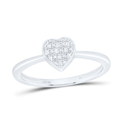 Sterling Silver 0.03 CTW-Natural Diamond Gift Heart Ring