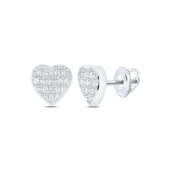 Sterling Silver 0.03 CTW-Natural Diamond Gift Heart Earring