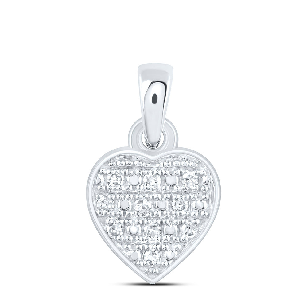 Sterling Silver 0.03 CTW-Natural Diamond Gift Heart Pendant