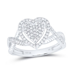 10k Gold 1/3 CTW-Natural Diamond Fashion Heart Bridal Ring