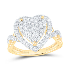 10k Gold 1 CTW-Natural Diamond Fashion Heart Bridal Ring