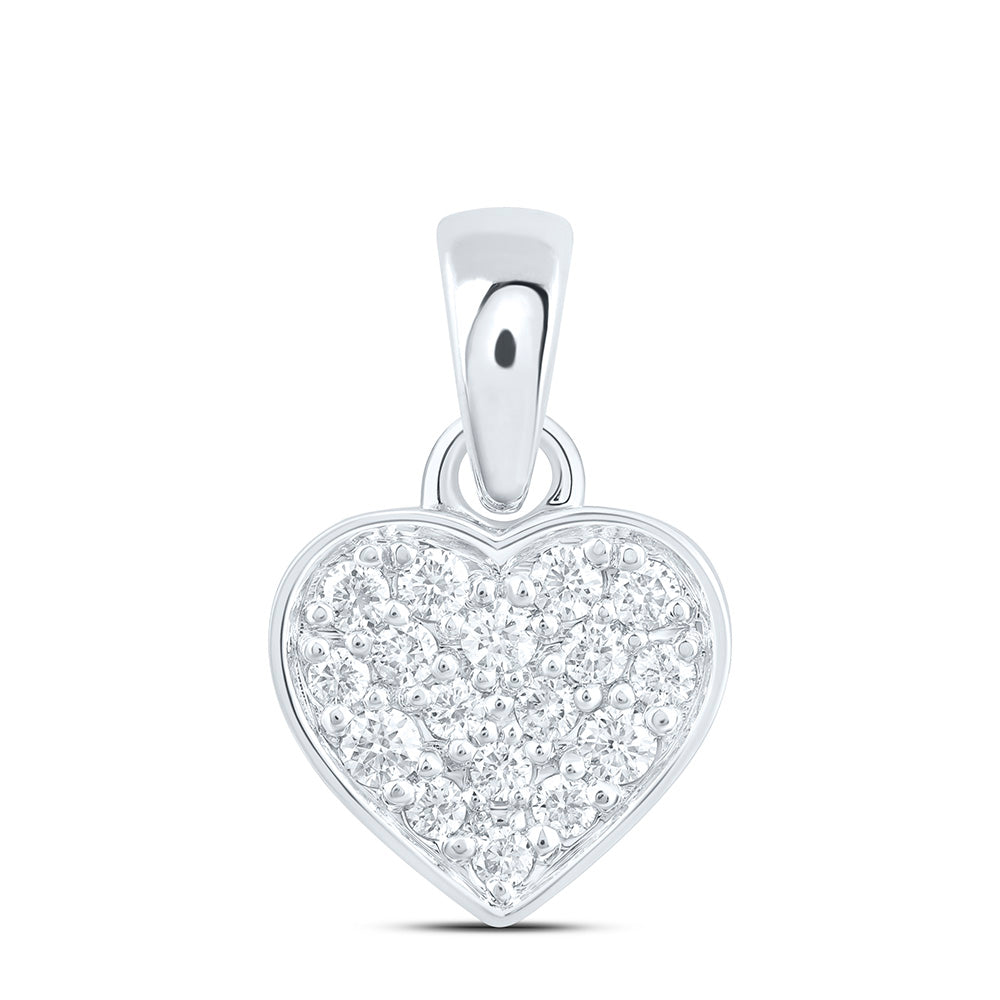 10k Gold 1/4 CTW-Natural Diamond Fashion Heart Pendant