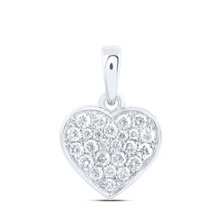 10k Gold 1 CTW-Natural Diamond Fashion Heart Pendant