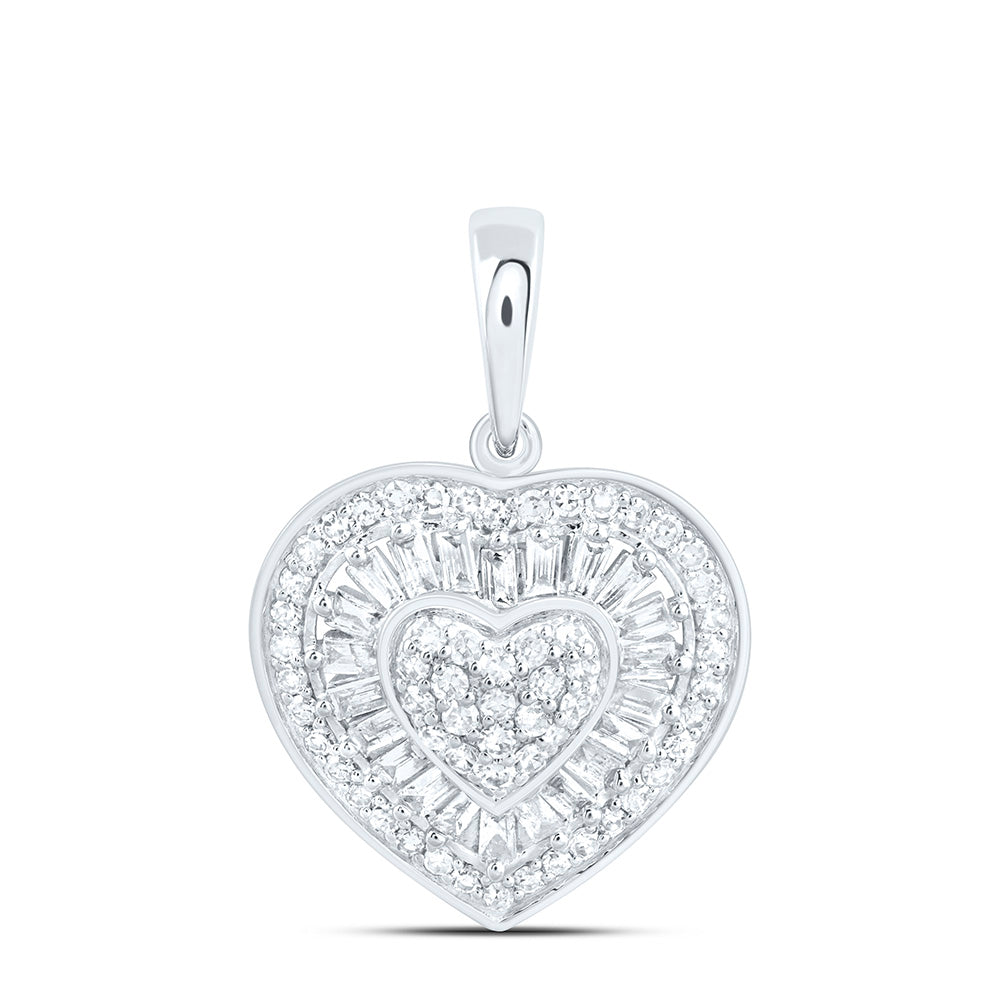 10k Gold 1/2 CTW-Natural Diamond Fashion Heart Pendant