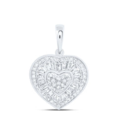 10k Gold 1/2 CTW-Natural Diamond Fashion Heart Pendant