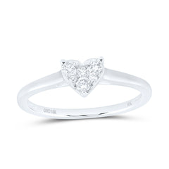 10k Gold 1/5 CTW-Natural Diamond Fashion Heart Ring