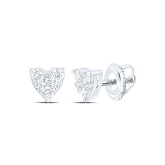 10k Gold 1/4 CTW-Natural Diamond Fashion Heart Earring