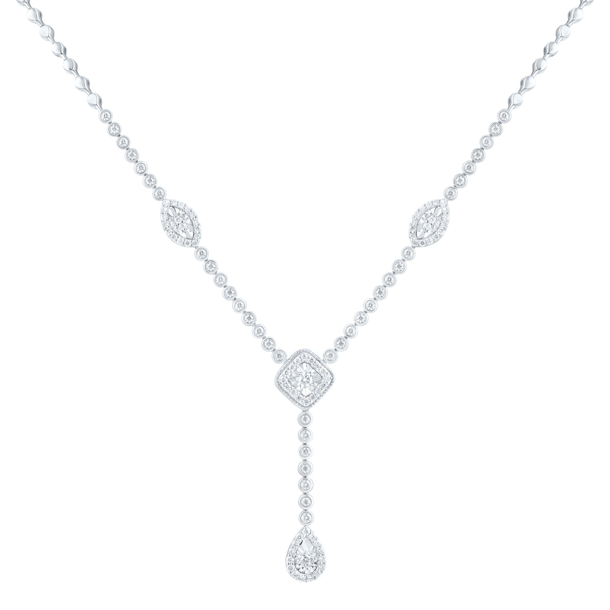 14k Gold 3/4 CTW-Natural Diamond Fashion Fanuk Necklace (17 Inch )