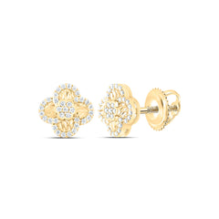 14k Gold 1/2 CTW-Natural Diamond Fashion Fanuk Clover Earring