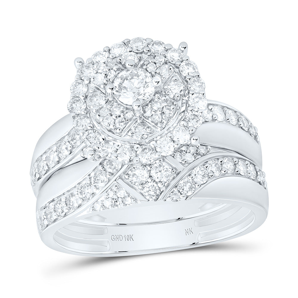 10k Gold 1 3/4 CTW-Natural Diamond 1/5 Ct-Crd Fashion Round Trio Set