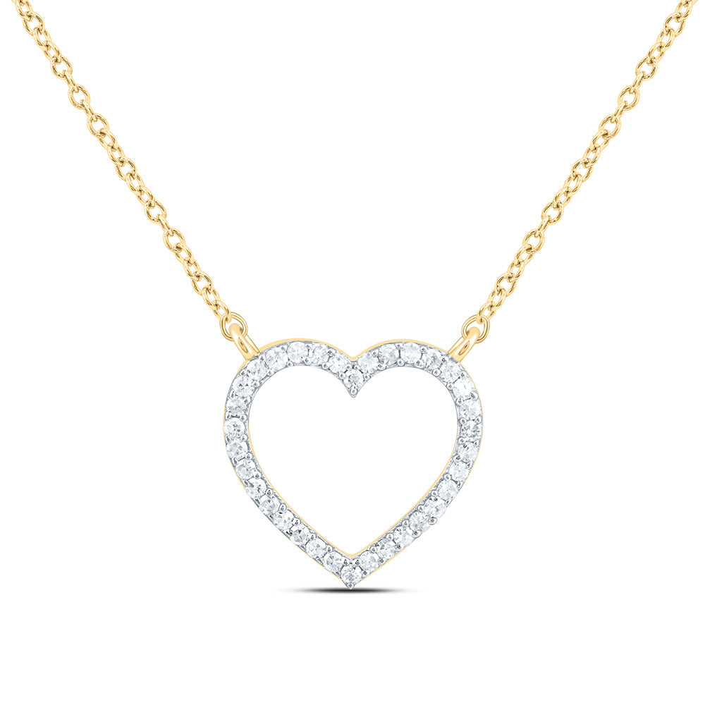 Sterling Silver 1/5 CTW-Natural Diamond Gift Heart Necklace (18 Inch )