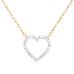 Sterling Silver 1/5 CTW-Natural Diamond Gift Heart Necklace (18 Inch )
