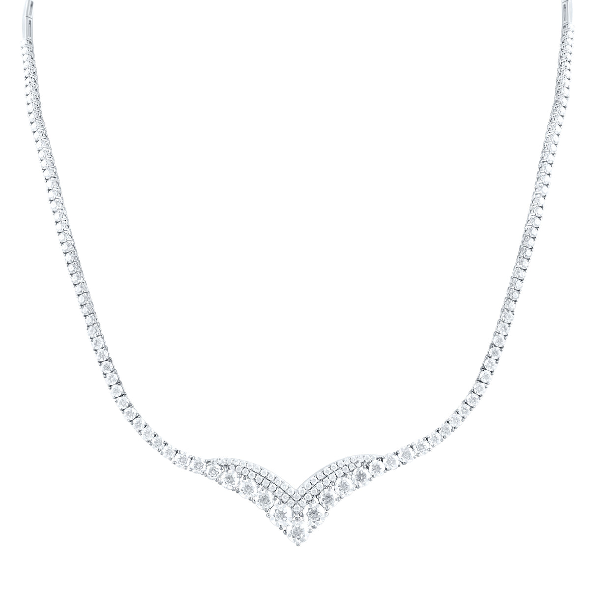 18k Gold 9 1/3 CTW-Natural Diamond Vs-Efg Fashion Necklace (17 Inch )