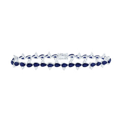 18k Gold 1 1/3 CTW-Natural Diamond Vs-Efg 6 3/8 Ct-Ps-Bs Natural Gemstone Bracelet (7 Inch )