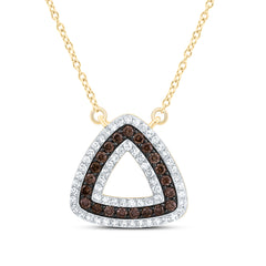10k Gold 5/8 CTW-Natural Diamond Fashion Cognac Natural Necklace (18 Inch )