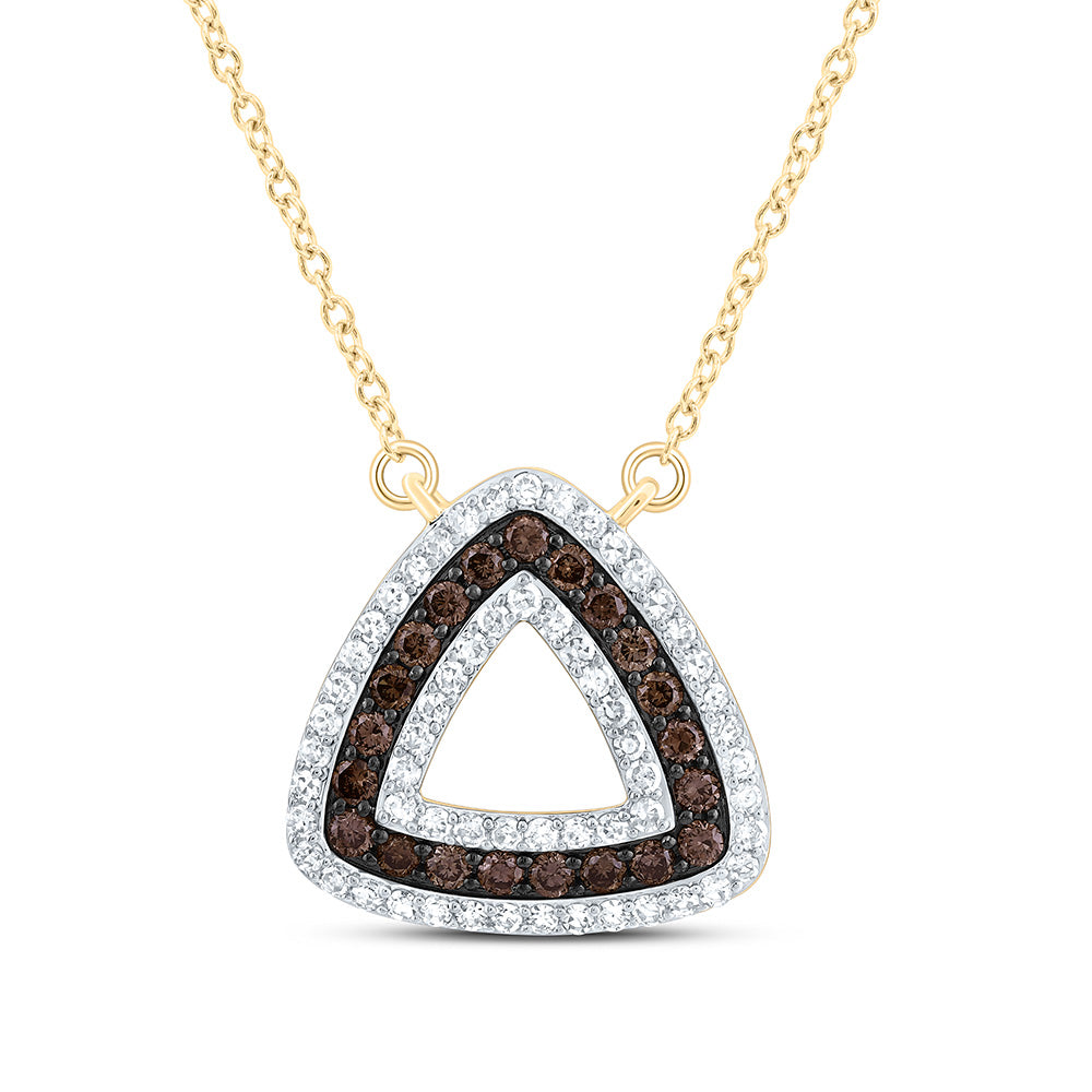14k Gold 5/8 CTW-Natural Diamond Fashion Cognac Natural Necklace (18 Inch )