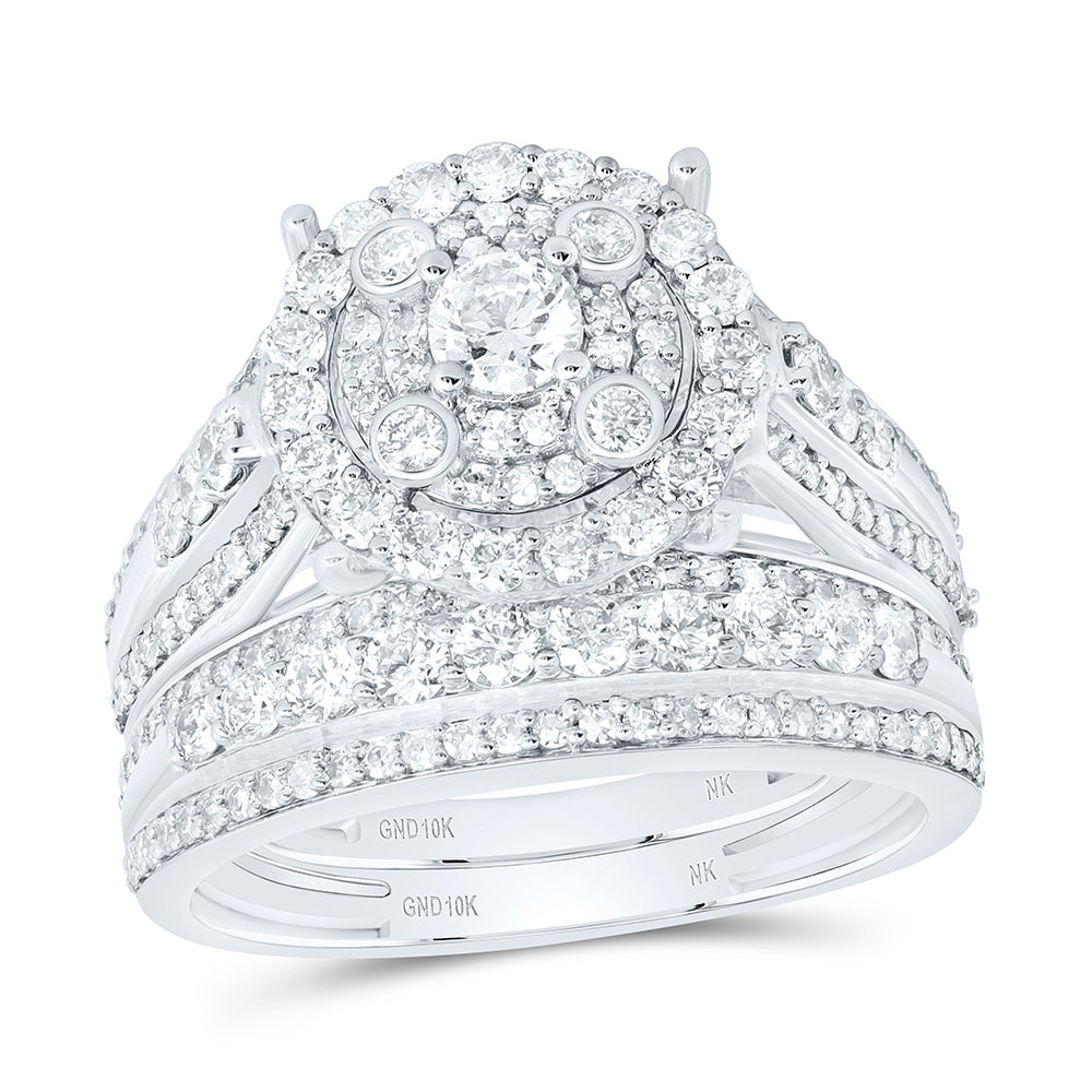 10k Gold 2 CTW-Natural Diamond 1/5 Ct-Crd Fashion Round Trio Set