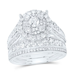 10k Gold 2 CTW-Natural Diamond 1/5 Ct-Crd Fashion Round Trio Set