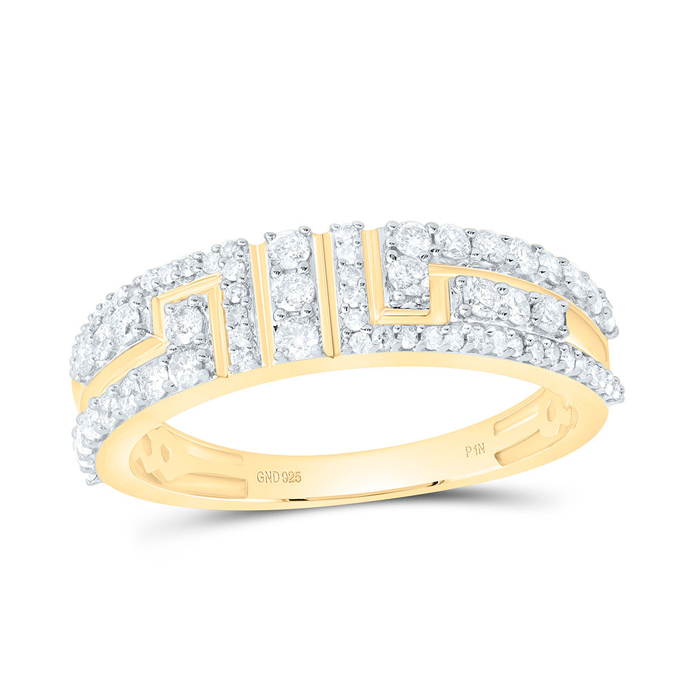 Sterling Silver 3/4 CTW-Natural Diamond Gift Mens Band