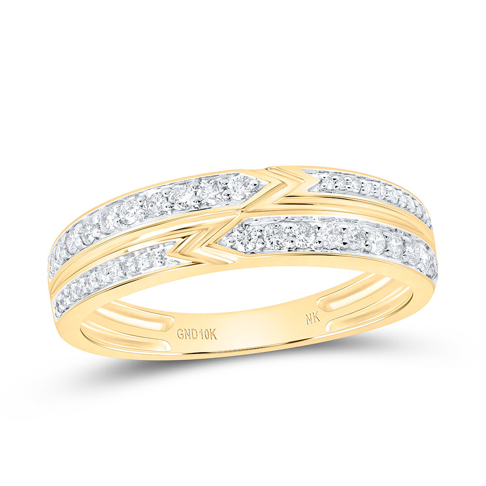 10k Gold 3/8 CTW-Natural Diamond Mens Band