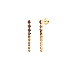 10k Gold 1 3/8 CTW-Natural Diamond Fashion Ombre Diamond Dangling Earring