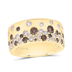 14k Gold 1 1/3 CTW-Natural Diamond Fashion Ombre Diamond Band