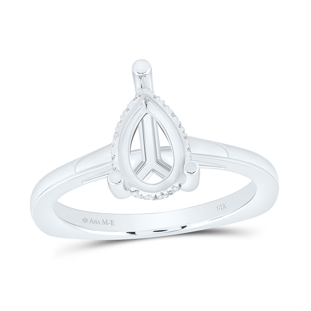 14k Gold 1/10 CTW-Natural Diamond Ame 2 Ct-Cps Semi Pear Ring