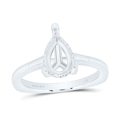 14k Gold 1/10 CTW-Natural Diamond Ame 2 Ct-Cps Semi Pear Ring
