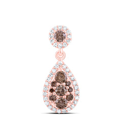 10k Gold 5/8 CTW-Natural Diamond Fashion Cognac Natural Pear Pendant