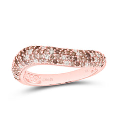 14k Gold 5/8 CTW-Natural Diamond Fashion Cognac Natural Band