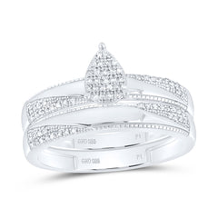 Sterling Silver 1/4 CTW-Natural Diamond Gift Pear Trio Set