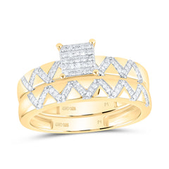 Sterling Silver 1/3 CTW-Natural Diamond Gift Square Trio Set