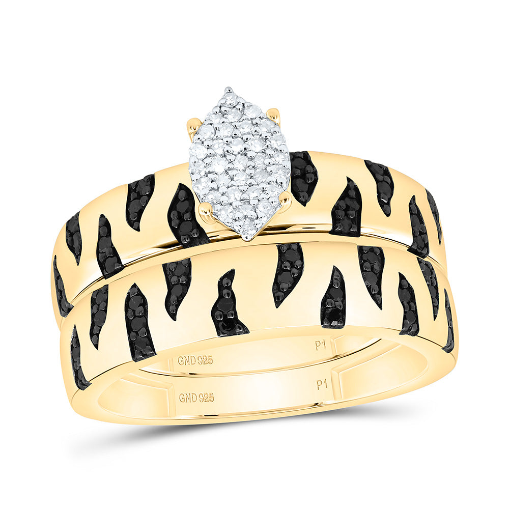 Sterling Silver 1/2 CTW-Natural Diamond Gift Marquise Trio Set