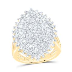 10k Gold 1 7/8 CTWp1 Rd Bg Natural Diamondcluster Gift Ring