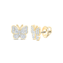 14k Gold 1/6 CTW-Natural Diamond Fashion Butterfly Earring