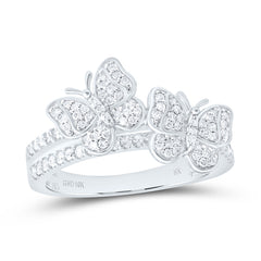 10k Gold 3/8 CTW-Natural Diamond Fashion Butterfly Ring