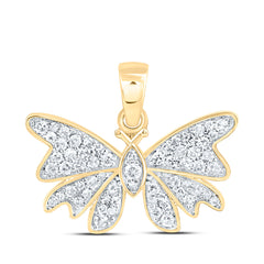 10k Gold 1/3 CTW-Natural Diamond Fashion Butterfly Pendant
