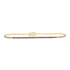 10k Gold 1 3/4 CTW-Natural Diamond Fashion Ombre Diamond Tennis Bracelet (7 Inch )