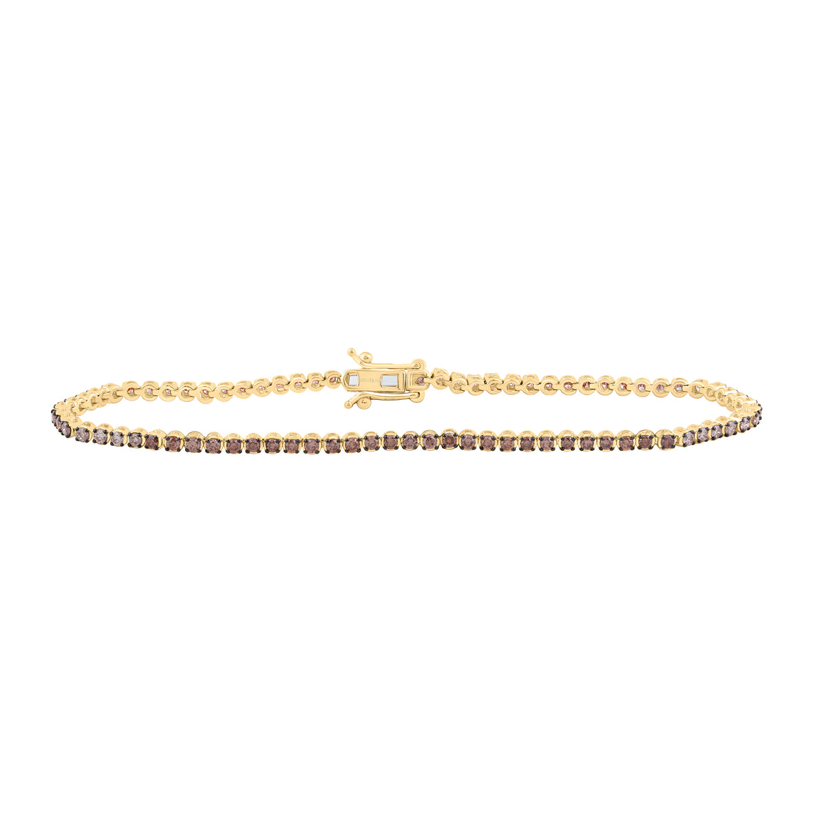 14k Gold 1 1/2 CTW-Natural Diamond Fashion Ombre Diamond Tennis Bracelet (7 Inch )