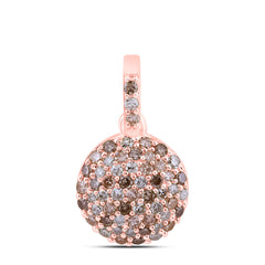 14k Gold 1/3 CTW-Natural Diamond Fashion Ombre Diamond Round Pendant