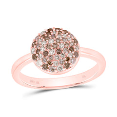 10k Gold 1/2 CTW-Natural Diamond Fashion Ombre Diamond Round Ring