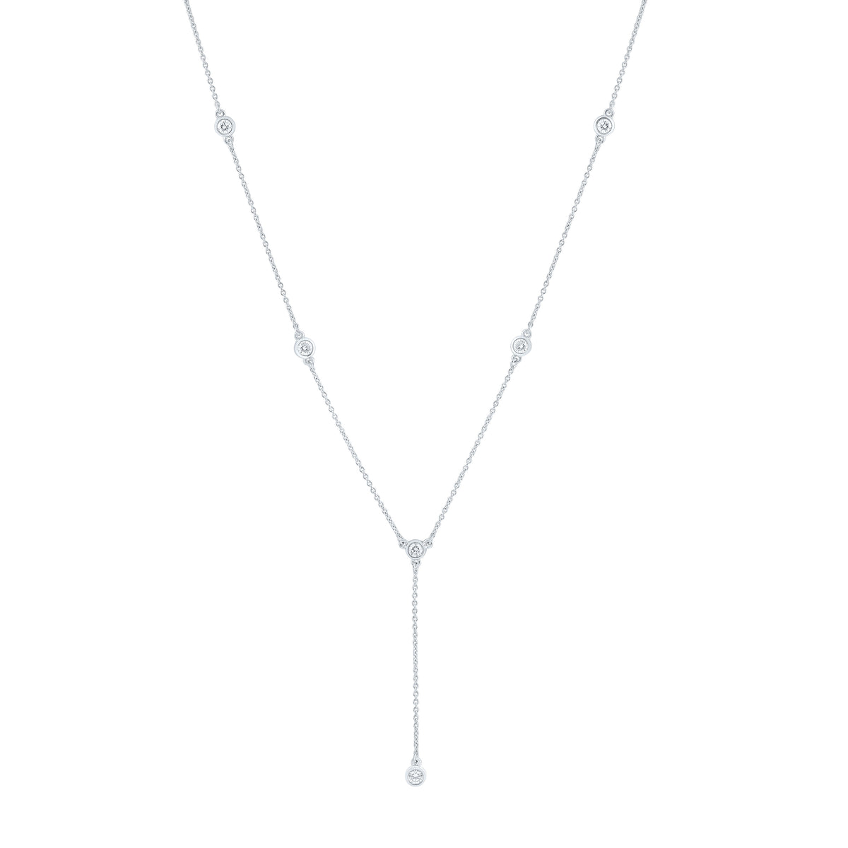14k Gold 5/8 CTW-Natural Diamond Fashion Necklace(18 Inch + 1 1/2 Inch Chain)