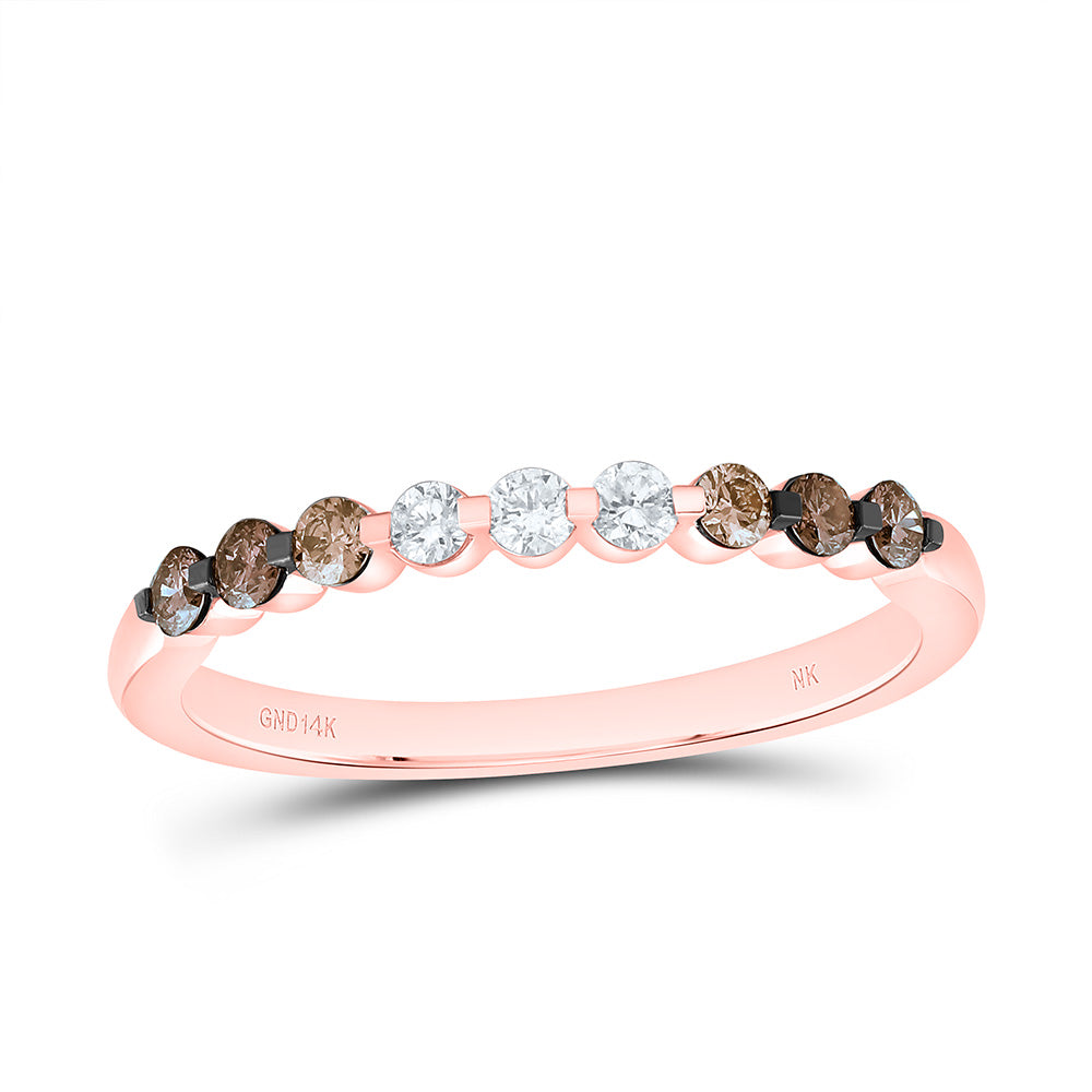 14k Gold 1/3 CTW-Natural Diamond Fashion Ombre Diamond Band
