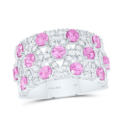 14k Gold 7/8 CTW-Natural Diamond Elite 2 1/2 Ct-Rd-Pi Sapp Natural Gemstone Band