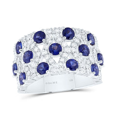 14k Gold 7/8 CTW-Natural Diamond Elite 2 3/8 Ct-Rd-Bs Natural Gemstone Band